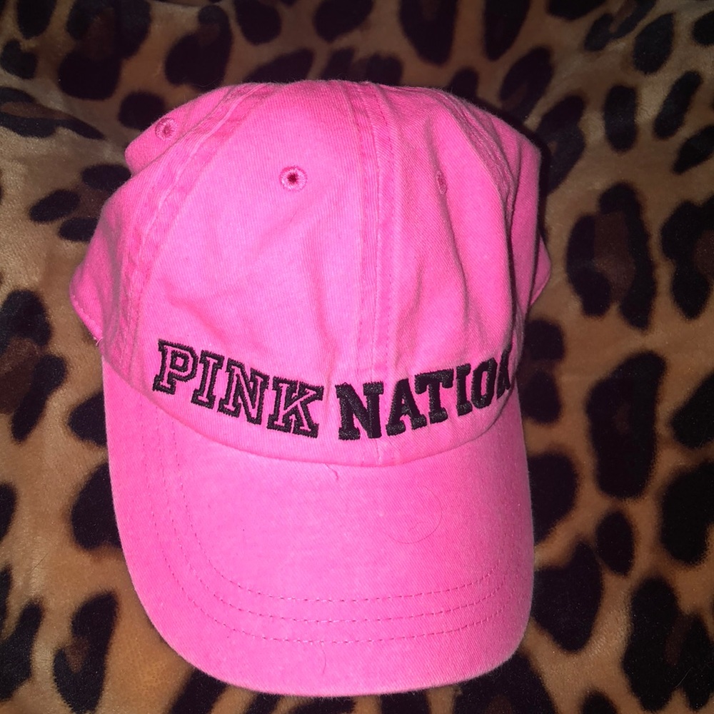 PINK nation hat.  Bright pink. Never worn. OS